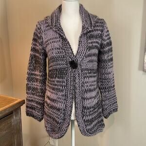 Berretti M Wool Alpaca Mohair Sweater Cardigan Button Chunky Made in Italy MED